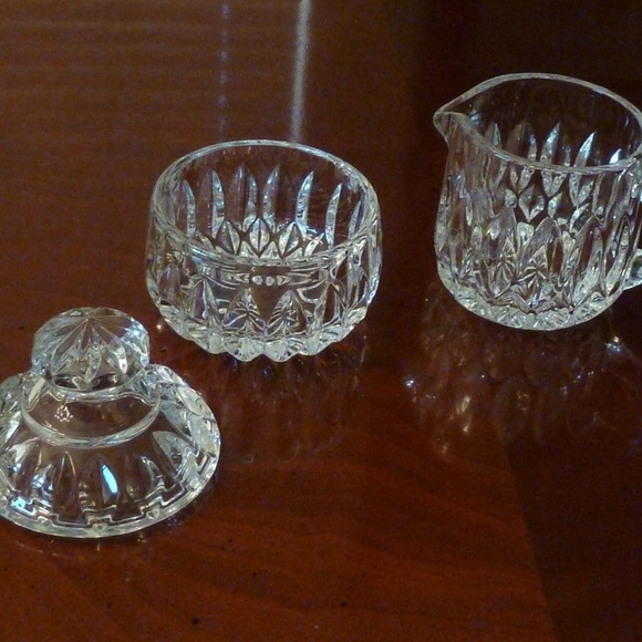 Cream and Sugar 3 pc set Glass New - Picture 2 of 3